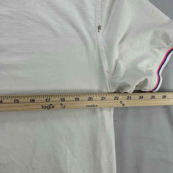 Psycho Bunny Men's T Shirt Size XL 7 Short Sleeve V Neck Embroidered Logo White - Picture 10 of 10